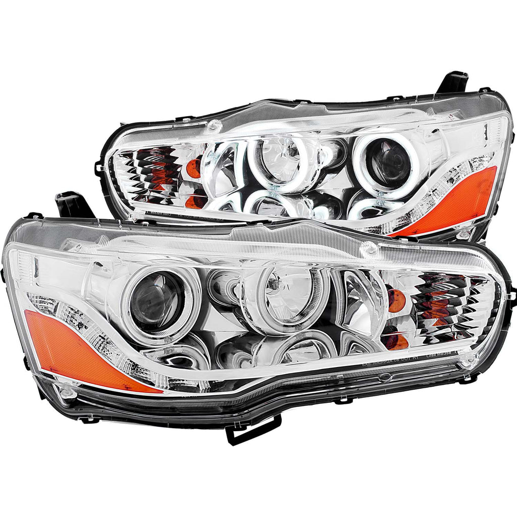 ANZO USA-121427 | Projector Headlight Set w/Halo; Clear Lens; Chrome Housing;Pair CCFL; For Use w/Non HID Models Only;