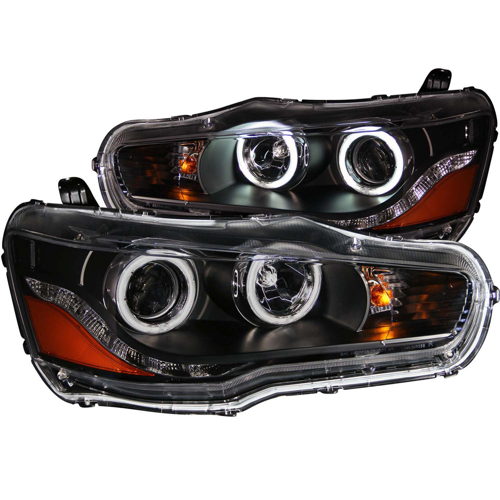 ANZO USA-121428 | Projector Headlight Set w/Halo; Clear Lens; Black Housing;Pair CCFL; For Use w/Non HID Models Only;