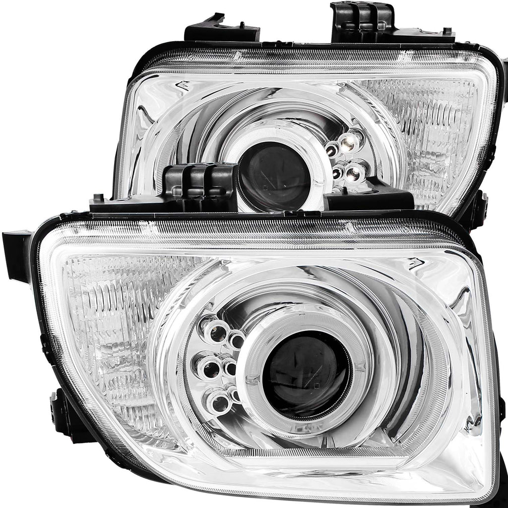 ANZO USA-121431 | Projector Headlight Set w/Halo; Clear Lens; Chrome Housing;Pair