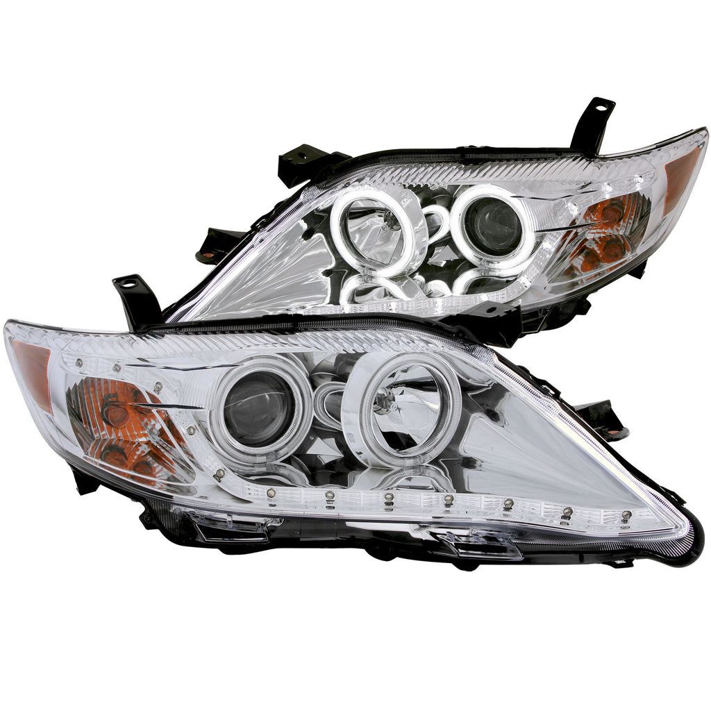 ANZO USA-121441 | Projector Headlight Set w/Halo; Clear Lens; Chrome Housing;Pair CCFL;