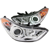ANZO USA-121455 | Projector Headlight Set w/Halo; Clear Lens; Chrome Housing;Pair CCFL;