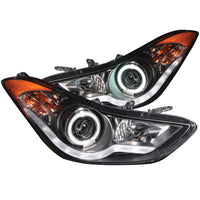 ANZO USA-121456 | Projector Headlight Set w/Halo; Clear Lens; Black Housing;Pair CCFL;