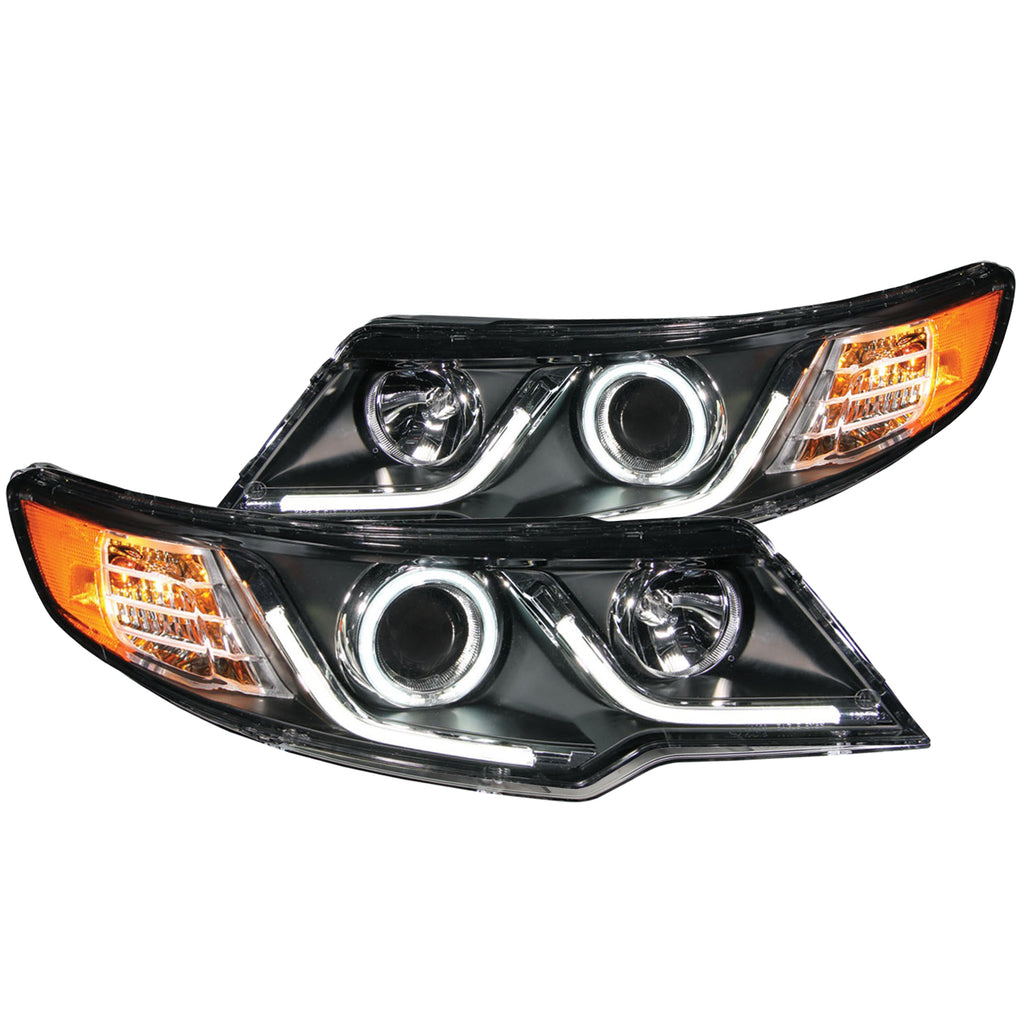 ANZO USA-121458 | Projector Headlight Set; Clear Lens; Black Housing;Pair G2; CCFL;