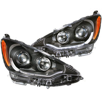 ANZO USA-121474 | Projector Headlight Set; Clear Lens; Black Housing;Pair w/Plank Style Design;