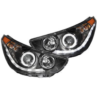 ANZO USA-121476 | Projector Headlight Set w/Halo; Clear Lens; Black Housing;Pair CCFL;