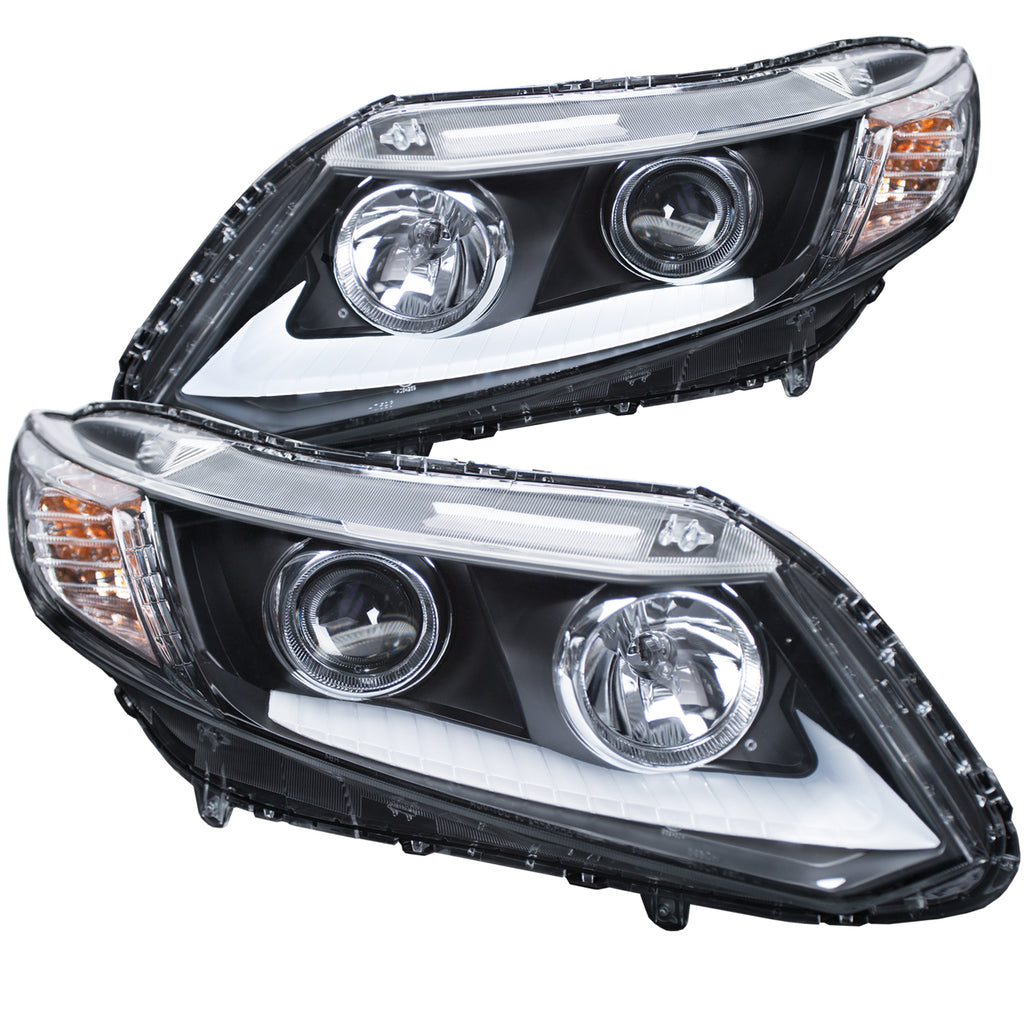 ANZO USA-121478 | Projector Headlight Set; Clear Lens; Chrome Housing;Pair w/U-Bar;