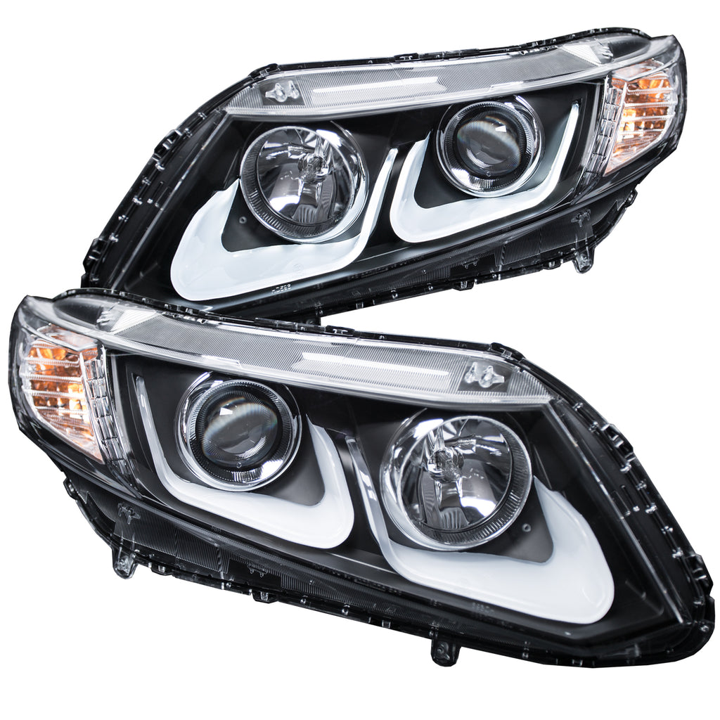 ANZO USA-121479 | Projector Headlight Set; Clear Lens; Black Housing;Pair w/U-Bar;