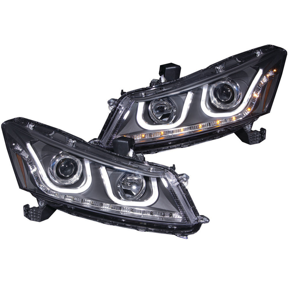 ANZO USA-121483 | Projector Headlight Set; Clear Lens; Black Housing;Pair w/U-Bar;