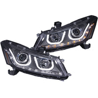 ANZO USA-121483 | Projector Headlight Set; Clear Lens; Black Housing;Pair w/U-Bar;