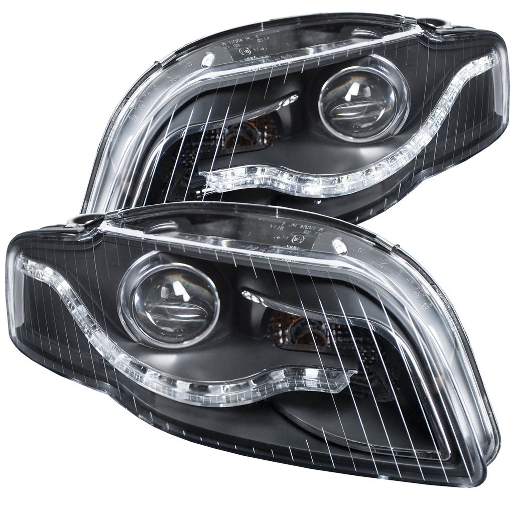ANZO USA-121484 | Projector Headlight Set w/2 Halos; Clear Lens; Black Housing; G2;Pair