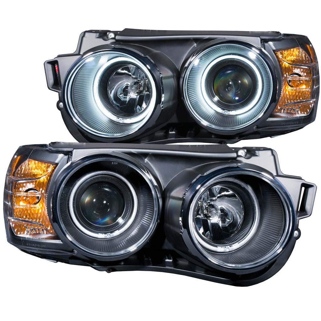 ANZO USA-121488 | Projector Headlight Set w/Halo; Clear Lens; Black Housing;Pair CCFL;