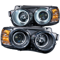 ANZO USA-121488 | Projector Headlight Set w/Halo; Clear Lens; Black Housing;Pair CCFL;