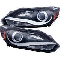 ANZO USA-121490 | Projector Headlight Set; Clear Lens; Black Housing;Pair w/Plank Style Design;