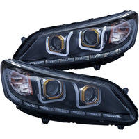 ANZO USA-121492 | Projector Headlight Set; Clear Lens; Black Housing;Pair w/U-Bar;
