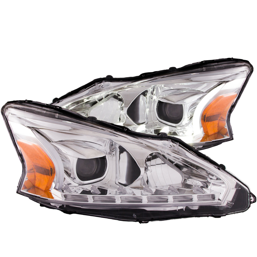 ANZO USA-121501 | Projector Headlight Set; Clear Lens; Chrome Housing;Pair Plank Style;