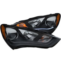 ANZO USA-121511 | Projector Headlight Set; Clear Lens; Black Housing;Pair w/Plank Style Design;