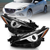 ANZO USA-121522 | Projector Headlight Set w/Halo; Clear Lens; Black Housing;Pair