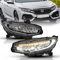 ANZO USA-121527 | LED Projector Headlights Plank Style Design Black w/ Sequential Amber signal