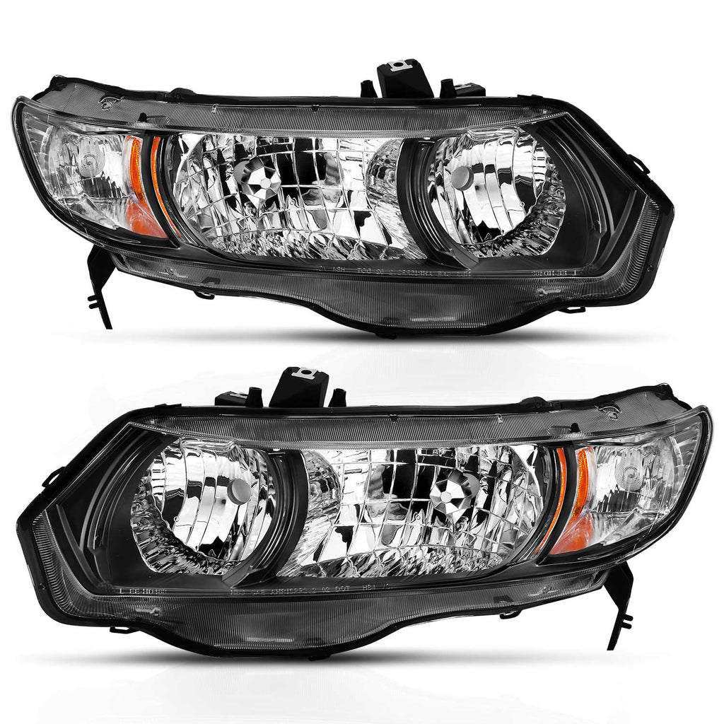 ANZO USA-121546 | Crystal Headlights; Black Housing; Clear Lens; Pair  (OE Replacement)