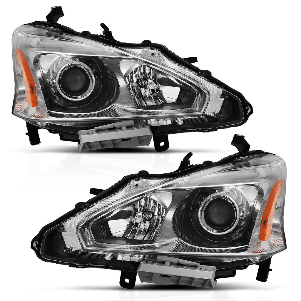 ANZO USA-121550 | Projector Headlights; Chrome Housing; Clear Lens; Pair