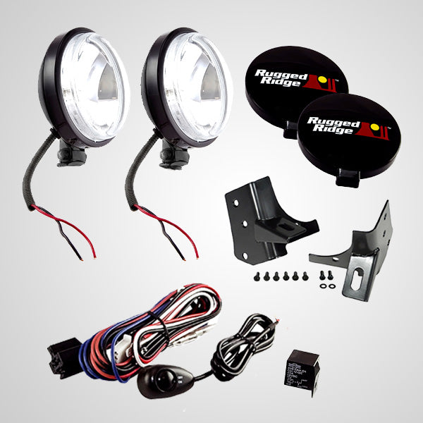 Rugged Ridge 12495.06 | Windshield Light Mount Kit; 97-06 Jeep Wrangler TJ