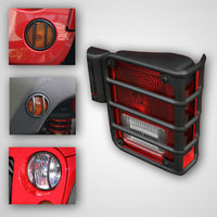 Rugged Ridge 12496.03 | 8 Piece Euro Guard Light Kit, Black; 07-16 Jeep Wrangler JK