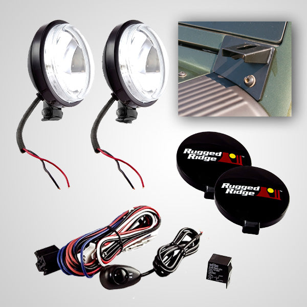 Rugged Ridge 12496.04 | Windshield Light Mount Kit; 07-16 Jeep Wrangler JK