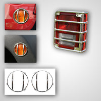 Rugged Ridge 12496.09 | 8 Piece Euro Guard Light Kit, Stainless Steel; 07-16 Jeep Wrangler JK