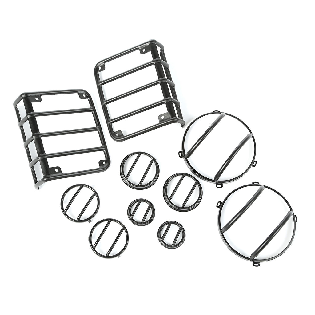 Rugged Ridge 12496.31 | 10 Piece Euro Guard Kit, Textured Black; 07-16 Jeep Wrangler JK
