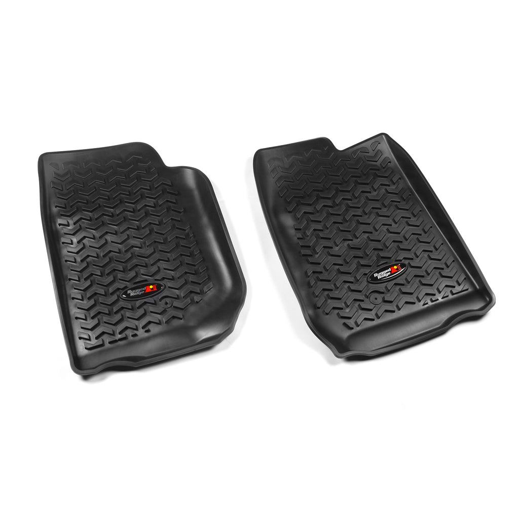 Floor Liners Front Black; 07-16 Jeep Wrangler/JKU