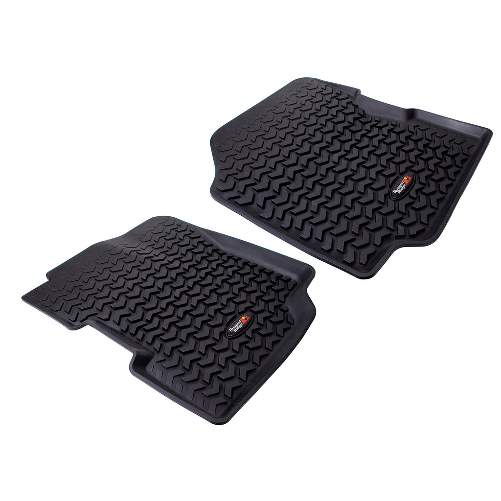 Floor Liners Front Black; 76-95 Jeep CJ5/CJ7/CJ8/Wrangler YJ