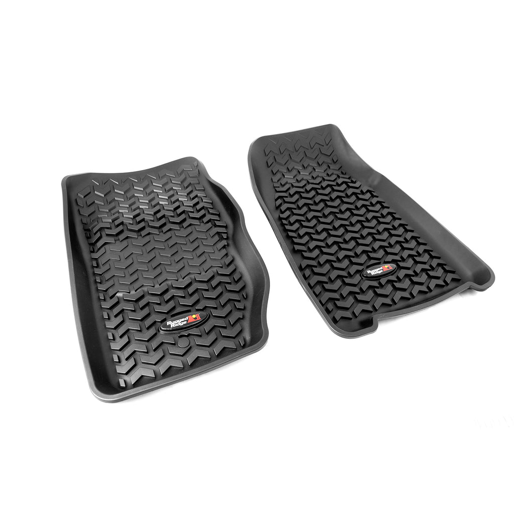 Floor Liners Front Black; 84-01 Jeep Cherokee XJ