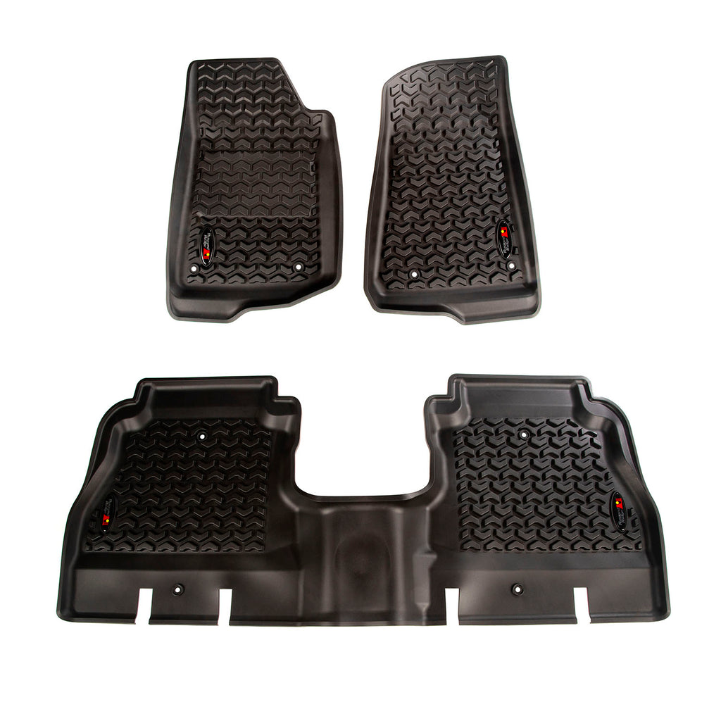 Floor Liner Front/Rear; Black 2018-2020 Jeep Wrangler JL 4 Dr
