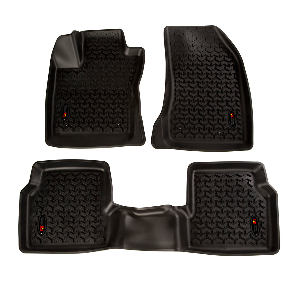 Rugged Ridge 12987.42 | Floor Liner Kit, Front/Rear, Black; 18-19 Jeep Compass MP