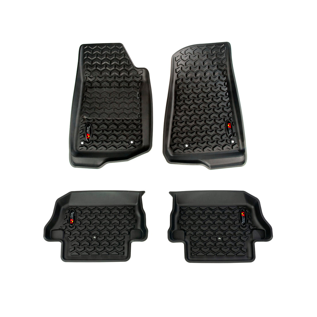 Rugged Ridge 12987.43 | All Terrain Floor Liner Kit, Front/Rear, Black, 18-20 Jeep Wrangler JL, 2 Dr