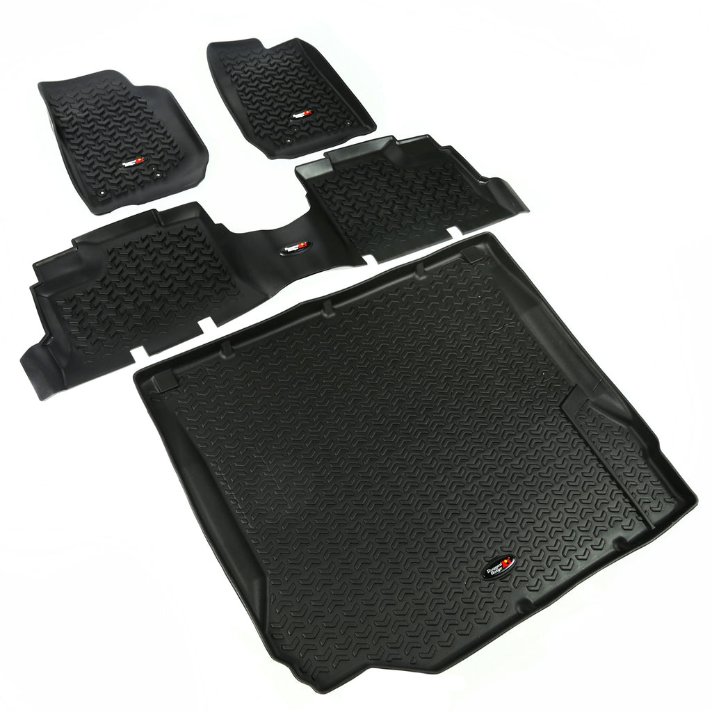 Floor Liners Kit Black 4-Door; 07-10 Jeep Wrangler JK