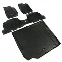 Floor Liners Kit Black 4-Door; 07-10 Jeep Wrangler JK