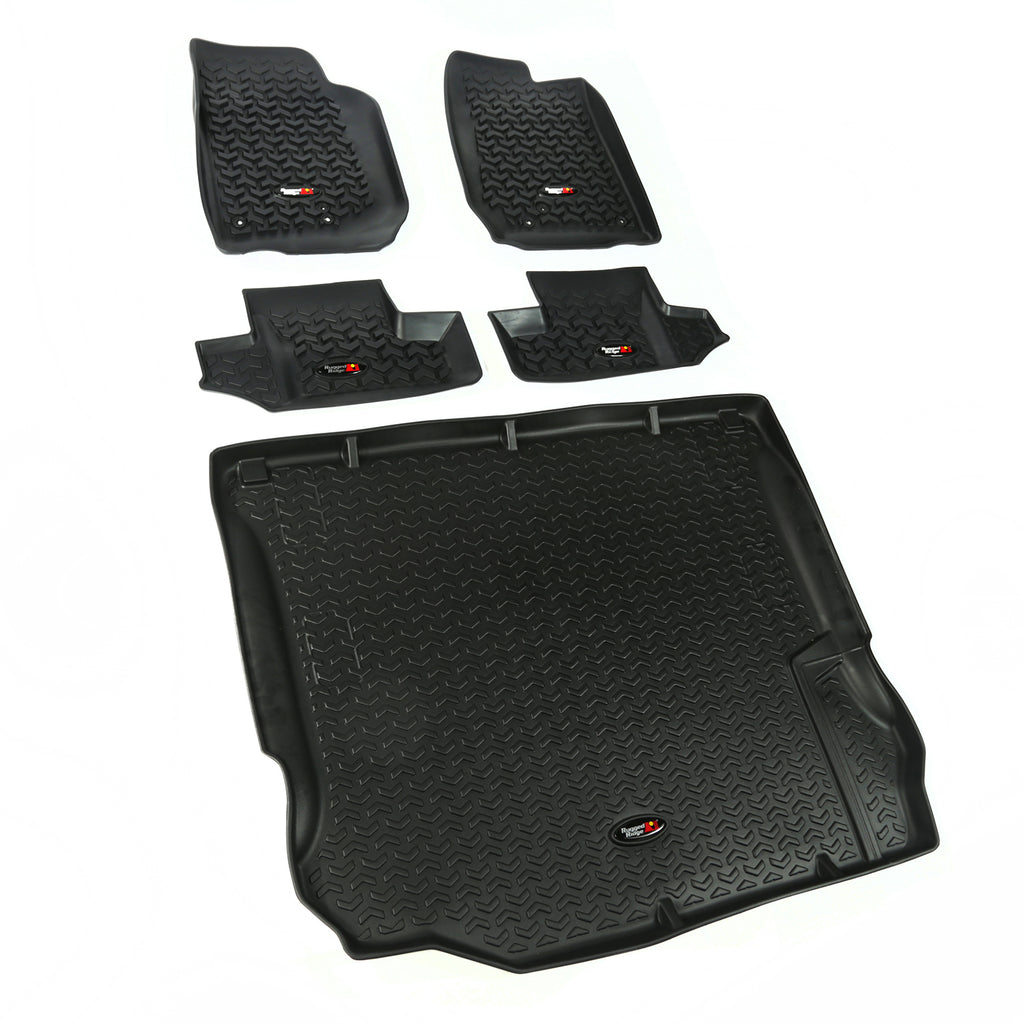 Rugged Ridge 12988.03 | Floor Liners, Kit, Black, 2-Door; 11-16 Jeep Wrangler JK