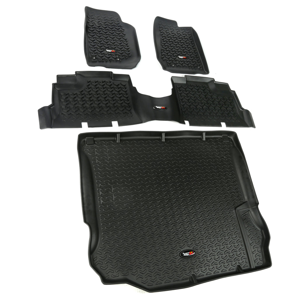Rugged Ridge 12988.04 | Floor Liners, Kit, Black, 4-Door; 11-16 Jeep Wrangler JK