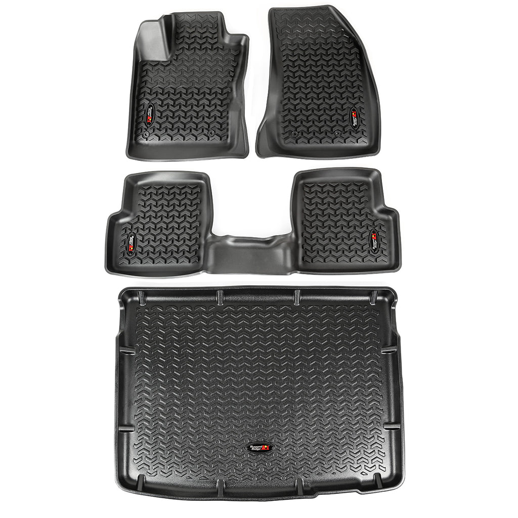 Floor Liners Kit Black; 14-16 Jeep Renegade BU