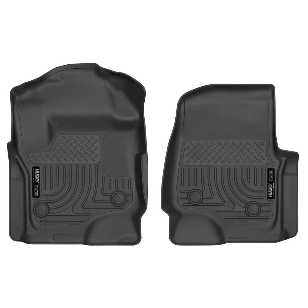 Husky Liners 13321 | Husky Liners Front Floor Liners, Fits 17-19  F250/F350/F450 SUPER DUTY FRONT FLOOR LINER WEATHERBEATER SERIES BLACK