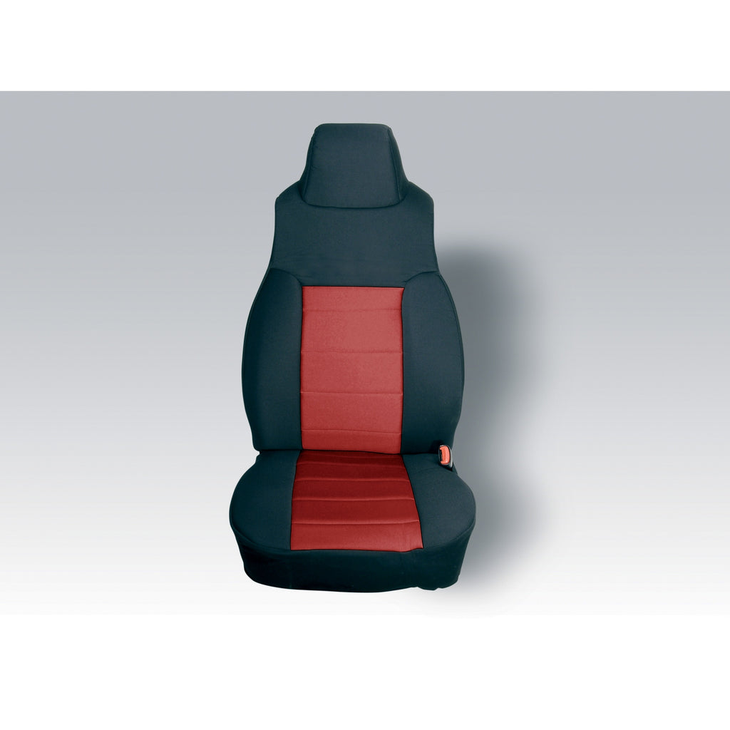 Neoprene Front Seat Covers Red; 91-95 Jeep Wrangler YJ
