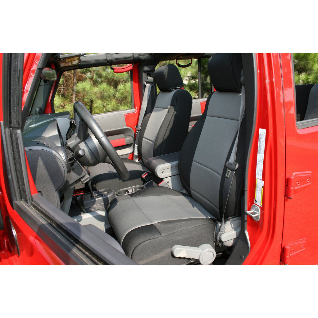Rugged Ridge 13214.09 | Neoprene Front Seat Covers, Black/Gray; 07-10 Jeep Wrangler JK