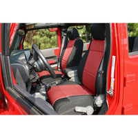 Rugged Ridge 13214.53 | Neoprene Front Seat Covers, Black/Red; 07-10 Jeep Wrangler JK