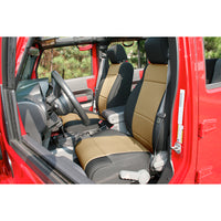 Rugged Ridge 13215.04 | Neoprene Front Seat Covers, Black/Tan; 11-16 Jeep Wrangler JK