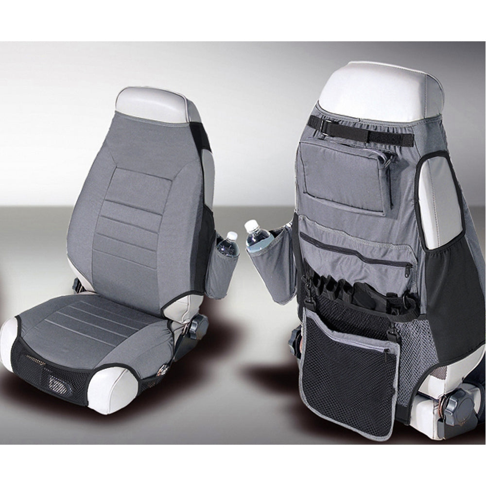 Fabric Seat Protectors Gray; 76-06 Jeep CJ/Wrangler YJ/TJ