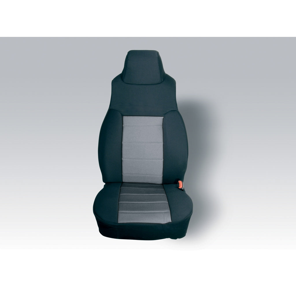 Fabric Front Seat Covers Gray; 91-95 Jeep Wrangler YJ