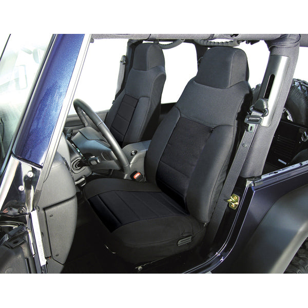 Rugged Ridge 13242.01 | Fabric Front Seat Covers, Black; 76-90 Jeep CJ/Wrangler YJ