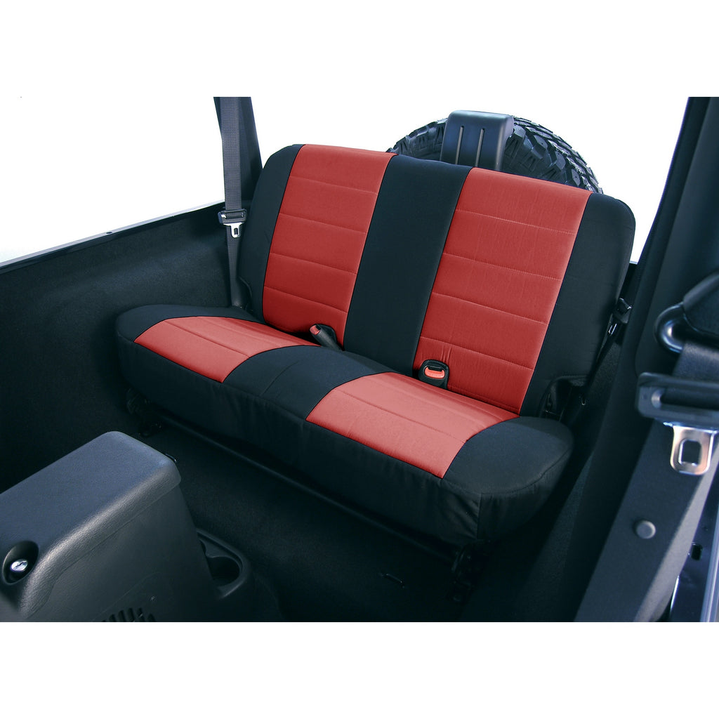 Rugged Ridge 13263.53 | Neoprene Rear Seat Covers, Red; 03-06 Jeep Wrangler TJ