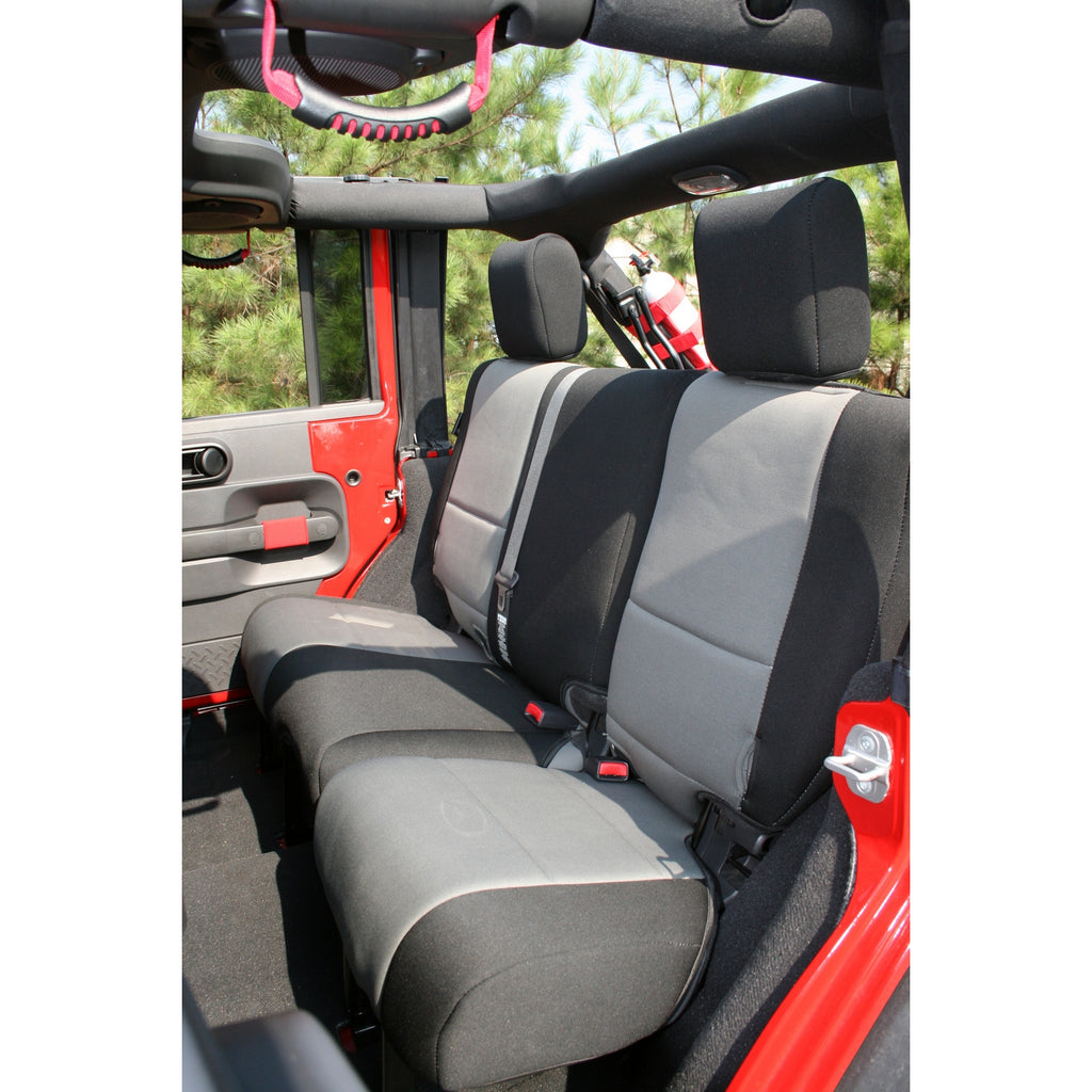Rugged Ridge 13264.09 | Neoprene Rear Seat Cover, Black/Gray; 07-16 Jeep Wrangler JKU
